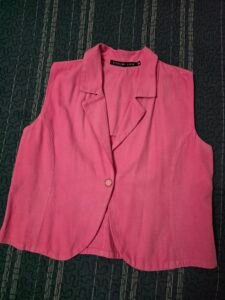 Colete feminino rosa Nicollahi Denim – tamanho M